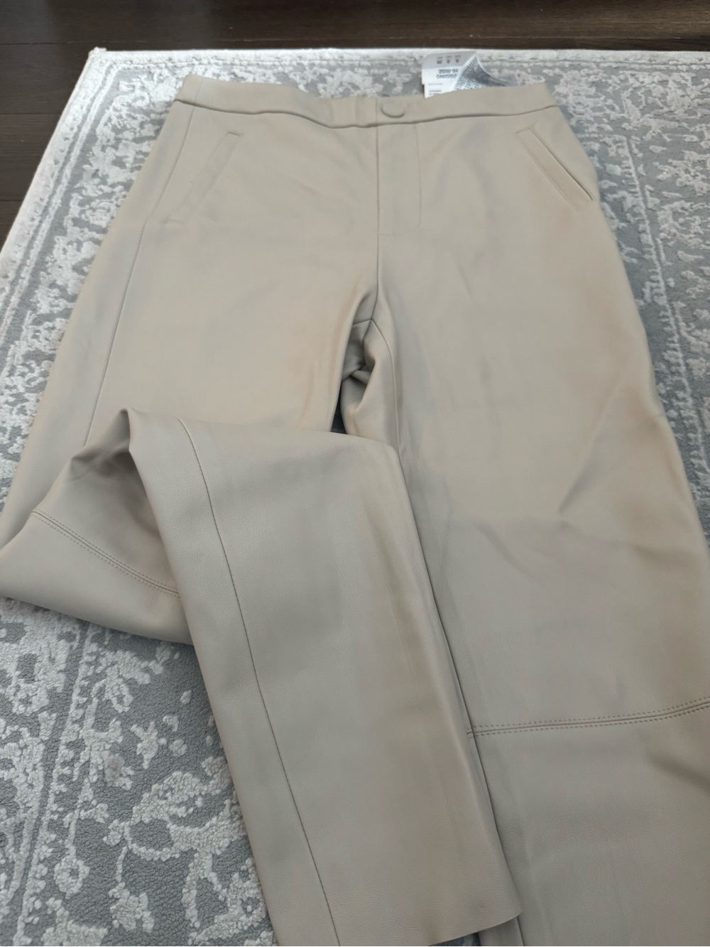 Zara Neutral Beige Straight-Leg Pants